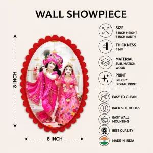 Shree Krishna And Shree Radha Wall Decorative Showpiece 6 X 8 Inch | 4 MM MDF Wooden Glossy Sublimation Print | Back Hook Wall Hanging | Home Temple & Living Room Decor (F57731) Shree Krishna And Shree Radha Wall Decorative Showpiece 6 X 8 Inch | 4 MM MDF Wooden Glossy Sublimation Print | Back Hook Wall Hanging | Home Temple & Living Room Decor (F57731)