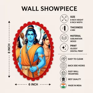 Ram Wall Decorative Showpiece 6 X 8 Inch | 4 MM MDF Wooden Glossy Sublimation Print | Back Hook Wall Hanging | Home Temple & Living Room Decor (F57732) Ram Wall Decorative Showpiece 6 X 8 Inch | 4 MM MDF Wooden Glossy Sublimation Print | Back Hook Wall Hanging | Home Temple & Living Room Decor (F57732)