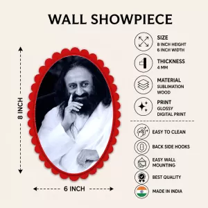 Sri Sri Ravi Shankar Wall Decorative Showpiece 6 X 8 Inch | 4 MM MDF Wooden Glossy Sublimation Print | Back Hook Wall Hanging | Home Temple & Living Room Decor (F57770) Sri Sri Ravi Shankar Wall Decorative Showpiece 6 X 8 Inch | 4 MM MDF Wooden Glossy Sublimation Print | Back Hook Wall Hanging | Home Temple & Living Room Decor (F57770)