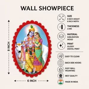 Krishna Wall Decorative Showpiece 6 X 8 Inch | 4 MM MDF Wooden Glossy Sublimation Print | Back Hook Wall Hanging | Home Temple & Living Room Decor (F57859) Krishna Wall Decorative Showpiece 6 X 8 Inch | 4 MM MDF Wooden Glossy Sublimation Print | Back Hook Wall Hanging | Home Temple & Living Room Decor (F57859)
