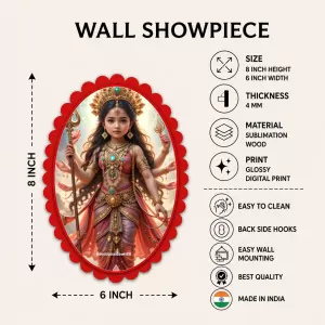Durga Wall Decorative Showpiece 6 X 8 Inch | 4 MM MDF Wooden Glossy Sublimation Print | Back Hook Wall Hanging | Home Temple & Living Room Decor (F57909) Durga Wall Decorative Showpiece 6 X 8 Inch | 4 MM MDF Wooden Glossy Sublimation Print | Back Hook Wall Hanging | Home Temple & Living Room Decor (F57909)