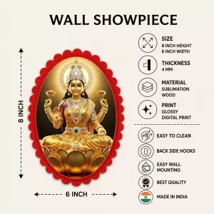 Lord Ganesha Wall Decorative Showpiece 6 X 8 Inch | 4 MM MDF Wooden Glossy Sublimation Print | Back Hook Wall Hanging | Home Temple & Living Room Decor (F57913) Lord Ganesha Wall Decorative Showpiece 6 X 8 Inch | 4 MM MDF Wooden Glossy Sublimation Print | Back Hook Wall Hanging | Home Temple & Living Room Decor (F57913)