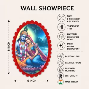 Shree Krishna And Shree Radha Wall Decorative Showpiece 6 X 8 Inch | 4 MM MDF Wooden Glossy Sublimation Print | Back Hook Wall Hanging | Home Temple & Living Room Decor (F57936) Shree Krishna And Shree Radha Wall Decorative Showpiece 6 X 8 Inch | 4 MM MDF Wooden Glossy Sublimation Print | Back Hook Wall Hanging | Home Temple & Living Room Decor (F57936)