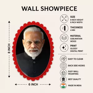I Can See This Is A Photograph Of A Real Person Wearing Formal Attire Including A Black Nehru Jacket And Sunglasses, But I'm Not Able To Identify Who Specific Individuals Are Based On Their Appea Wall Decorative Showpiece 6 X 8 Inch | 4 MM M
