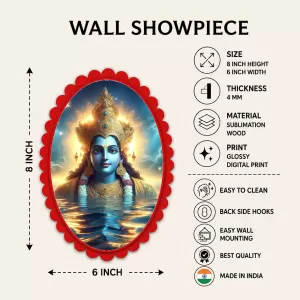 Krishna Wall Decorative Showpiece 6 X 8 Inch | 4 MM MDF Wooden Glossy Sublimation Print | Back Hook Wall Hanging | Home Temple & Living Room Decor (F57958) Krishna Wall Decorative Showpiece 6 X 8 Inch | 4 MM MDF Wooden Glossy Sublimation Print | Back Hook Wall Hanging | Home Temple & Living Room Decor (F57958)