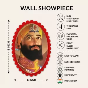 Guru Gobind Singh Wall Decorative Showpiece 6 X 8 Inch | 4 MM MDF Wooden Glossy Sublimation Print | Back Hook Wall Hanging | Home Temple & Living Room Decor (F58005) Guru Gobind Singh Wall Decorative Showpiece 6 X 8 Inch | 4 MM MDF Wooden Glossy Sublimation Print | Back Hook Wall Hanging | Home Temple & Living Room Decor (F58005)