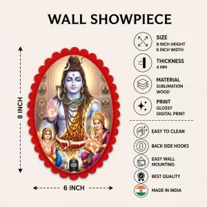 Shiva Wall Decorative Showpiece 6 X 8 Inch | 4 MM MDF Wooden Glossy Sublimation Print | Back Hook Wall Hanging | Home Temple & Living Room Decor (F58024) Shiva Wall Decorative Showpiece 6 X 8 Inch | 4 MM MDF Wooden Glossy Sublimation Print | Back Hook Wall Hanging | Home Temple & Living Room Decor (F58024)