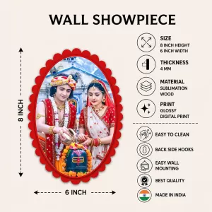 Krishna And Radha Wall Decorative Showpiece 6 X 8 Inch | 4 MM MDF Wooden Glossy Sublimation Print | Back Hook Wall Hanging | Home Temple & Living Room Decor (F58099) Krishna And Radha Wall Decorative Showpiece 6 X 8 Inch | 4 MM MDF Wooden Glossy Sublimation Print | Back Hook Wall Hanging | Home Temple & Living Room Decor (F58099)