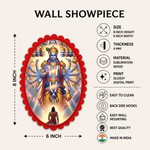 Vishnu Wall Decorative Showpiece 6 X 8 Inch | 4 MM MDF Wooden Glossy Sublimation Print | Back Hook Wall Hanging | Home Temple & Living Room Decor (F58121) Vishnu Wall Decorative Showpiece 6 X 8 Inch | 4 MM MDF Wooden Glossy Sublimation Print | Back Hook Wall Hanging | Home Temple & Living Room Decor (F58121)