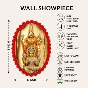 Lakshmi-Narayana Wall Decorative Showpiece 6 X 8 Inch | 4 MM MDF Wooden Glossy Sublimation Print | Back Hook Wall Hanging | Home Temple & Living Room Decor (F58132) Lakshmi-Narayana Wall Decorative Showpiece 6 X 8 Inch | 4 MM MDF Wooden Glossy Sublimation Print | Back Hook Wall Hanging | Home Temple & Living Room Decor (F58132)