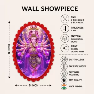 Ganesha Wall Decorative Showpiece 6 X 8 Inch | 4 MM MDF Wooden Glossy Sublimation Print | Back Hook Wall Hanging | Home Temple & Living Room Decor (F58162) Ganesha Wall Decorative Showpiece 6 X 8 Inch | 4 MM MDF Wooden Glossy Sublimation Print | Back Hook Wall Hanging | Home Temple & Living Room Decor (F58162)