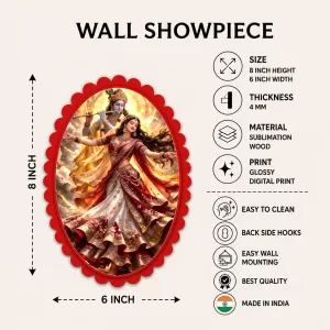 Radha And Krishna Wall Decorative Showpiece 6 X 8 Inch | 4 MM MDF Wooden Glossy Sublimation Print | Back Hook Wall Hanging | Home Temple & Living Room Decor (F58170) Radha And Krishna Wall Decorative Showpiece 6 X 8 Inch | 4 MM MDF Wooden Glossy Sublimation Print | Back Hook Wall Hanging | Home Temple & Living Room Decor (F58170)