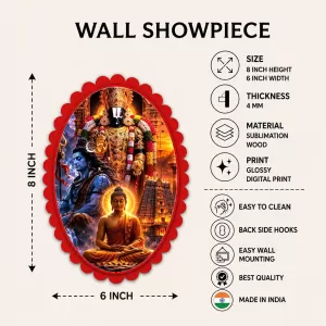 Shiva Wall Decorative Showpiece 6 X 8 Inch | 4 MM MDF Wooden Glossy Sublimation Print | Back Hook Wall Hanging | Home Temple & Living Room Decor (F58172) Shiva Wall Decorative Showpiece 6 X 8 Inch | 4 MM MDF Wooden Glossy Sublimation Print | Back Hook Wall Hanging | Home Temple & Living Room Decor (F58172)