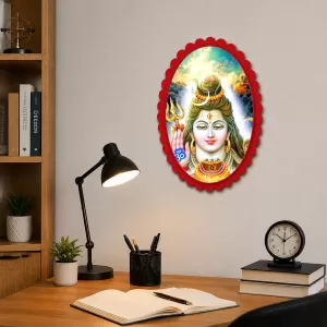 Shiva Wall Decorative Showpiece 6 X 8 Inch | 4 MM MDF Wooden Glossy Sublimation Print | Back Hook Wall Hanging | Home Temple & Living Room Decor (F56965) Shiva Wall Decorative Showpiece 6 X 8 Inch | 4 MM MDF Wooden Glossy Sublimation Print | Back Hook Wall Hanging | Home Temple & Living Room Decor (F56965)