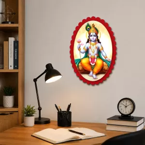 Shree Krishna Wall Decorative Showpiece 6 X 8 Inch | 4 MM MDF Wooden Glossy Sublimation Print | Back Hook Wall Hanging | Home Temple & Living Room Decor (F56967) Shree Krishna Wall Decorative Showpiece 6 X 8 Inch | 4 MM MDF Wooden Glossy Sublimation Print | Back Hook Wall Hanging | Home Temple & Living Room Decor (F56967)