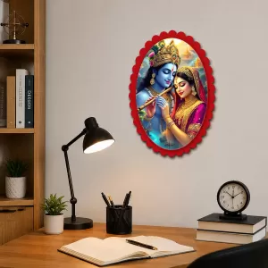 Shree Krishna And Shree Radha Wall Decorative Showpiece 6 X 8 Inch | 4 MM MDF Wooden Glossy Sublimation Print | Back Hook Wall Hanging | Home Temple & Living Room Decor (F56970) Shree Krishna And Shree Radha Wall Decorative Showpiece 6 X 8 Inch | 4 MM MDF Wooden Glossy Sublimation Print | Back Hook Wall Hanging | Home Temple & Living Room Decor (F56970)