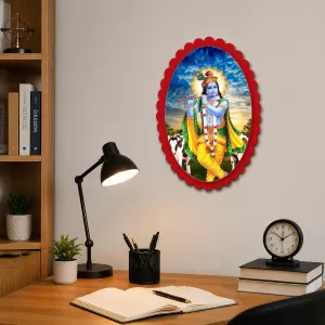 Shree Krishna Wall Decorative Showpiece 6 X 8 Inch | 4 MM MDF Wooden Glossy Sublimation Print | Back Hook Wall Hanging | Home Temple & Living Room Decor (F56980) Shree Krishna Wall Decorative Showpiece 6 X 8 Inch | 4 MM MDF Wooden Glossy Sublimation Print | Back Hook Wall Hanging | Home Temple & Living Room Decor (F56980)