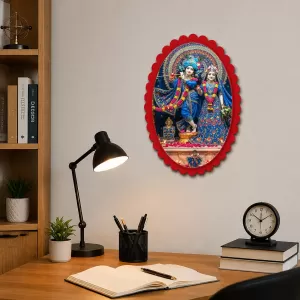 Shree Radha Shree Krishna Wall Decorative Showpiece 6 X 8 Inch | 4 MM MDF Wooden Glossy Sublimation Print | Back Hook Wall Hanging | Home Temple & Living Room Decor (F56985) Shree Radha Shree Krishna Wall Decorative Showpiece 6 X 8 Inch | 4 MM MDF Wooden Glossy Sublimation Print | Back Hook Wall Hanging | Home Temple & Living Room Decor (F56985)
