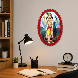 Lord Murugan Wall Decorative Showpiece 6 X 8 Inch | 4 MM MDF Wooden Glossy Sublimation Print | Back Hook Wall Hanging | Home Temple & Living Room Decor (F57002) Lord Murugan Wall Decorative Showpiece 6 X 8 Inch | 4 MM MDF Wooden Glossy Sublimation Print | Back Hook Wall Hanging | Home Temple & Living Room Decor (F57002)