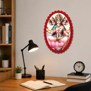 Gayatri Wall Decorative Showpiece 6 X 8 Inch | 4 MM MDF Wooden Glossy Sublimation Print | Back Hook Wall Hanging | Home Temple & Living Room Decor (F57003)