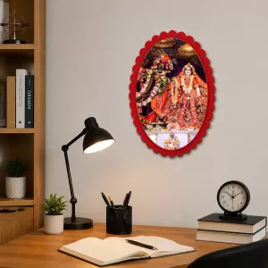 Radha Shree Krishna Wall Decorative Showpiece 6 X 8 Inch | 4 MM MDF Wooden Glossy Sublimation Print | Back Hook Wall Hanging | Home Temple & Living Room Decor (F57010) Radha Shree Krishna Wall Decorative Showpiece 6 X 8 Inch | 4 MM MDF Wooden Glossy Sublimation Print | Back Hook Wall Hanging | Home Temple & Living Room Decor (F57010)