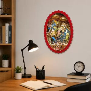 Radha Shree Krishna Wall Decorative Showpiece 6 X 8 Inch | 4 MM MDF Wooden Glossy Sublimation Print | Back Hook Wall Hanging | Home Temple & Living Room Decor (F57012) Radha Shree Krishna Wall Decorative Showpiece 6 X 8 Inch | 4 MM MDF Wooden Glossy Sublimation Print | Back Hook Wall Hanging | Home Temple & Living Room Decor (F57012)