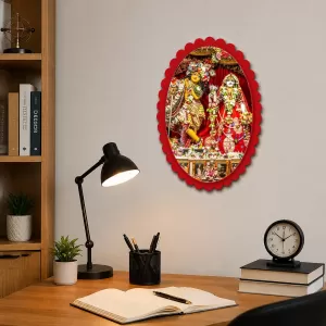 Radha Shree Krishna Wall Decorative Showpiece 6 X 8 Inch | 4 MM MDF Wooden Glossy Sublimation Print | Back Hook Wall Hanging | Home Temple & Living Room Decor (F57013) Radha Shree Krishna Wall Decorative Showpiece 6 X 8 Inch | 4 MM MDF Wooden Glossy Sublimation Print | Back Hook Wall Hanging | Home Temple & Living Room Decor (F57013)