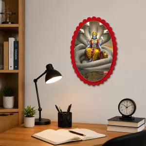 Lord Vishnu Wall Decorative Showpiece 6 X 8 Inch | 4 MM MDF Wooden Glossy Sublimation Print | Back Hook Wall Hanging | Home Temple & Living Room Decor (F57024) Lord Vishnu Wall Decorative Showpiece 6 X 8 Inch | 4 MM MDF Wooden Glossy Sublimation Print | Back Hook Wall Hanging | Home Temple & Living Room Decor (F57024)
