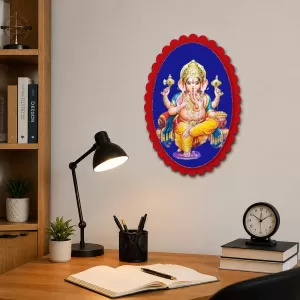 Lord Ganesha Wall Decorative Showpiece 6 X 8 Inch | 4 MM MDF Wooden Glossy Sublimation Print | Back Hook Wall Hanging | Home Temple & Living Room Decor (F57029) Lord Ganesha Wall Decorative Showpiece 6 X 8 Inch | 4 MM MDF Wooden Glossy Sublimation Print | Back Hook Wall Hanging | Home Temple & Living Room Decor (F57029)