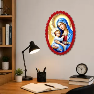 Mary And Jesus Wall Decorative Showpiece 6 X 8 Inch | 4 MM MDF Wooden Glossy Sublimation Print | Back Hook Wall Hanging | Home Temple & Living Room Decor (F57052) Mary And Jesus Wall Decorative Showpiece 6 X 8 Inch | 4 MM MDF Wooden Glossy Sublimation Print | Back Hook Wall Hanging | Home Temple & Living Room Decor (F57052)