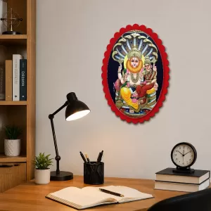 Narasimha Wall Decorative Showpiece 6 X 8 Inch | 4 MM MDF Wooden Glossy Sublimation Print | Back Hook Wall Hanging | Home Temple & Living Room Decor (F57058)