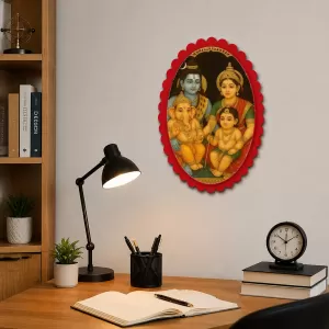 Lord Shiva Wall Decorative Showpiece 6 X 8 Inch | 4 MM MDF Wooden Glossy Sublimation Print | Back Hook Wall Hanging | Home Temple & Living Room Decor (F57091)