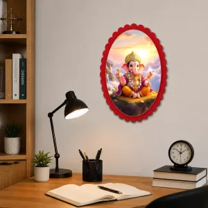 Ganesha Wall Decorative Showpiece 6 X 8 Inch | 4 MM MDF Wooden Glossy Sublimation Print | Back Hook Wall Hanging | Home Temple & Living Room Decor (F57120) Ganesha Wall Decorative Showpiece 6 X 8 Inch | 4 MM MDF Wooden Glossy Sublimation Print | Back Hook Wall Hanging | Home Temple & Living Room Decor (F57120)