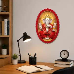 Lord Ganesha Wall Decorative Showpiece 6 X 8 Inch | 4 MM MDF Wooden Glossy Sublimation Print | Back Hook Wall Hanging | Home Temple & Living Room Decor (F57135) Lord Ganesha Wall Decorative Showpiece 6 X 8 Inch | 4 MM MDF Wooden Glossy Sublimation Print | Back Hook Wall Hanging | Home Temple & Living Room Decor (F57135)
