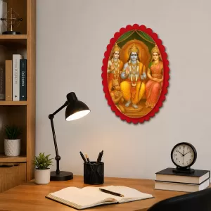Lord Ram Darbar Wall Decorative Showpiece 6 X 8 Inch | 4 MM MDF Wooden Glossy Sublimation Print | Back Hook Wall Hanging | Home Temple & Living Room Decor (F57140) Lord Ram Darbar Wall Decorative Showpiece 6 X 8 Inch | 4 MM MDF Wooden Glossy Sublimation Print | Back Hook Wall Hanging | Home Temple & Living Room Decor (F57140)