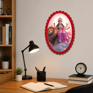 Durga Wall Decorative Showpiece 6 X 8 Inch | 4 MM MDF Wooden Glossy Sublimation Print | Back Hook Wall Hanging | Home Temple & Living Room Decor (F57141) Durga Wall Decorative Showpiece 6 X 8 Inch | 4 MM MDF Wooden Glossy Sublimation Print | Back Hook Wall Hanging | Home Temple & Living Room Decor (F57141)