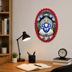Sai Baba Wall Decorative Showpiece 6 X 8 Inch | 4 MM MDF Wooden Glossy Sublimation Print | Back Hook Wall Hanging | Home Temple & Living Room Decor (F57145)