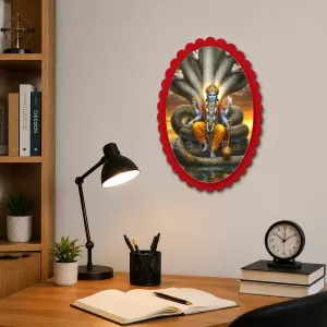 Vishnu Wall Decorative Showpiece 6 X 8 Inch | 4 MM MDF Wooden Glossy Sublimation Print | Back Hook Wall Hanging | Home Temple & Living Room Decor (F57153) Vishnu Wall Decorative Showpiece 6 X 8 Inch | 4 MM MDF Wooden Glossy Sublimation Print | Back Hook Wall Hanging | Home Temple & Living Room Decor (F57153)