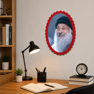 Osho Wall Decorative Showpiece 6 X 8 Inch | 4 MM MDF Wooden Glossy Sublimation Print | Back Hook Wall Hanging | Home Temple & Living Room Decor (F57156)