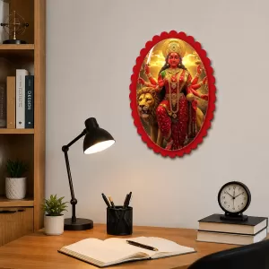 Durga Wall Decorative Showpiece 6 X 8 Inch | 4 MM MDF Wooden Glossy Sublimation Print | Back Hook Wall Hanging | Home Temple & Living Room Decor (F57166) Durga Wall Decorative Showpiece 6 X 8 Inch | 4 MM MDF Wooden Glossy Sublimation Print | Back Hook Wall Hanging | Home Temple & Living Room Decor (F57166)