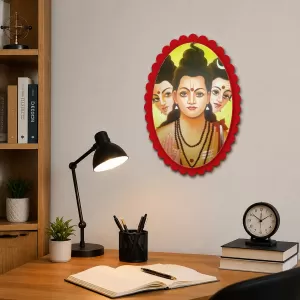 Lord Shiva Wall Decorative Showpiece 6 X 8 Inch | 4 MM MDF Wooden Glossy Sublimation Print | Back Hook Wall Hanging | Home Temple & Living Room Decor (F57167)