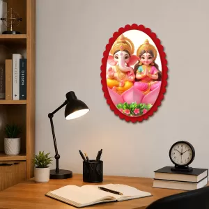 Ganesha And Lakshmi Wall Decorative Showpiece 6 X 8 Inch | 4 MM MDF Wooden Glossy Sublimation Print | Back Hook Wall Hanging | Home Temple & Living Room Decor (F57175) Ganesha And Lakshmi Wall Decorative Showpiece 6 X 8 Inch | 4 MM MDF Wooden Glossy Sublimation Print | Back Hook Wall Hanging | Home Temple & Living Room Decor (F57175)