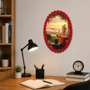 Ganesha Wall Decorative Showpiece 6 X 8 Inch | 4 MM MDF Wooden Glossy Sublimation Print | Back Hook Wall Hanging | Home Temple & Living Room Decor (F57178) Ganesha Wall Decorative Showpiece 6 X 8 Inch | 4 MM MDF Wooden Glossy Sublimation Print | Back Hook Wall Hanging | Home Temple & Living Room Decor (F57178)