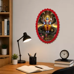 Vishnu Wall Decorative Showpiece 6 X 8 Inch | 4 MM MDF Wooden Glossy Sublimation Print | Back Hook Wall Hanging | Home Temple & Living Room Decor (F57189) Vishnu Wall Decorative Showpiece 6 X 8 Inch | 4 MM MDF Wooden Glossy Sublimation Print | Back Hook Wall Hanging | Home Temple & Living Room Decor (F57189)