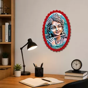 Shree Krishna Wall Decorative Showpiece 6 X 8 Inch | 4 MM MDF Wooden Glossy Sublimation Print | Back Hook Wall Hanging | Home Temple & Living Room Decor (F57197) Shree Krishna Wall Decorative Showpiece 6 X 8 Inch | 4 MM MDF Wooden Glossy Sublimation Print | Back Hook Wall Hanging | Home Temple & Living Room Decor (F57197)