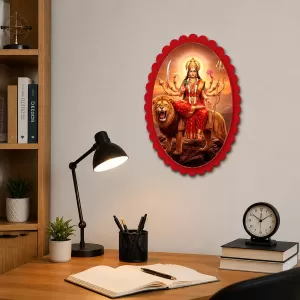 Durga Wall Decorative Showpiece 6 X 8 Inch | 4 MM MDF Wooden Glossy Sublimation Print | Back Hook Wall Hanging | Home Temple & Living Room Decor (F57204) Durga Wall Decorative Showpiece 6 X 8 Inch | 4 MM MDF Wooden Glossy Sublimation Print | Back Hook Wall Hanging | Home Temple & Living Room Decor (F57204)