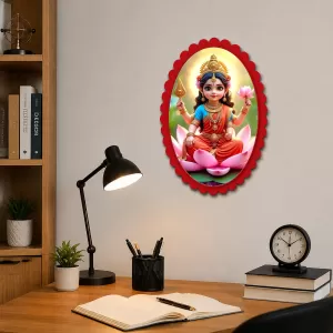 Lakshmi Wall Decorative Showpiece 6 X 8 Inch | 4 MM MDF Wooden Glossy Sublimation Print | Back Hook Wall Hanging | Home Temple & Living Room Decor (F57300) Lakshmi Wall Decorative Showpiece 6 X 8 Inch | 4 MM MDF Wooden Glossy Sublimation Print | Back Hook Wall Hanging | Home Temple & Living Room Decor (F57300)