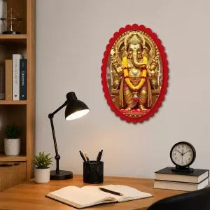 Lord Ganesha Wall Decorative Showpiece 6 X 8 Inch | 4 MM MDF Wooden Glossy Sublimation Print | Back Hook Wall Hanging | Home Temple & Living Room Decor (F57302) Lord Ganesha Wall Decorative Showpiece 6 X 8 Inch | 4 MM MDF Wooden Glossy Sublimation Print | Back Hook Wall Hanging | Home Temple & Living Room Decor (F57302)