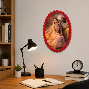 Radha And Shree Krishna Wall Decorative Showpiece 6 X 8 Inch | 4 MM MDF Wooden Glossy Sublimation Print | Back Hook Wall Hanging | Home Temple & Living Room Decor (F57303) Radha And Shree Krishna Wall Decorative Showpiece 6 X 8 Inch | 4 MM MDF Wooden Glossy Sublimation Print | Back Hook Wall Hanging | Home Temple & Living Room Decor (F57303)