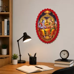 Lord Ganesha And Shree Krishna Wall Decorative Showpiece 6 X 8 Inch | 4 MM MDF Wooden Glossy Sublimation Print | Back Hook Wall Hanging | Home Temple & Living Room Decor (F57304) Lord Ganesha And Shree Krishna Wall Decorative Showpiece 6 X 8 Inch | 4 MM MDF Wooden Glossy Sublimation Print | Back Hook Wall Hanging | Home Temple & Living Room Decor (F57304)